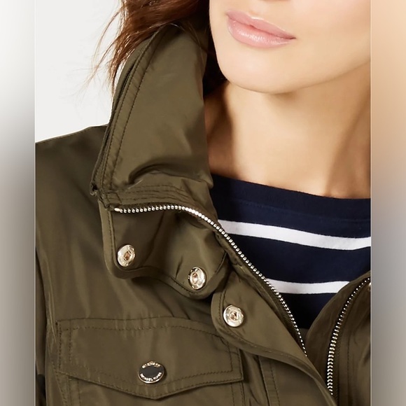 MICHAEL KORS WOMENS HOODED ANORAK JACKET SMALL DARK LODEN GREEN - Picture 13 of 17